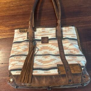 STS Ranchwear Serape Tote with Leather Accents